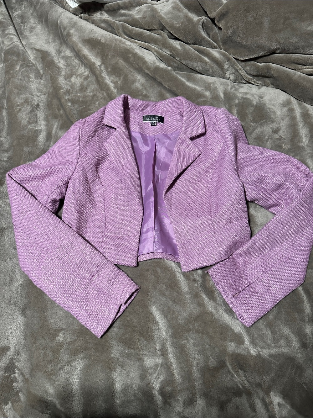 Blue Blush Lavender Cropped Blazer Jacket